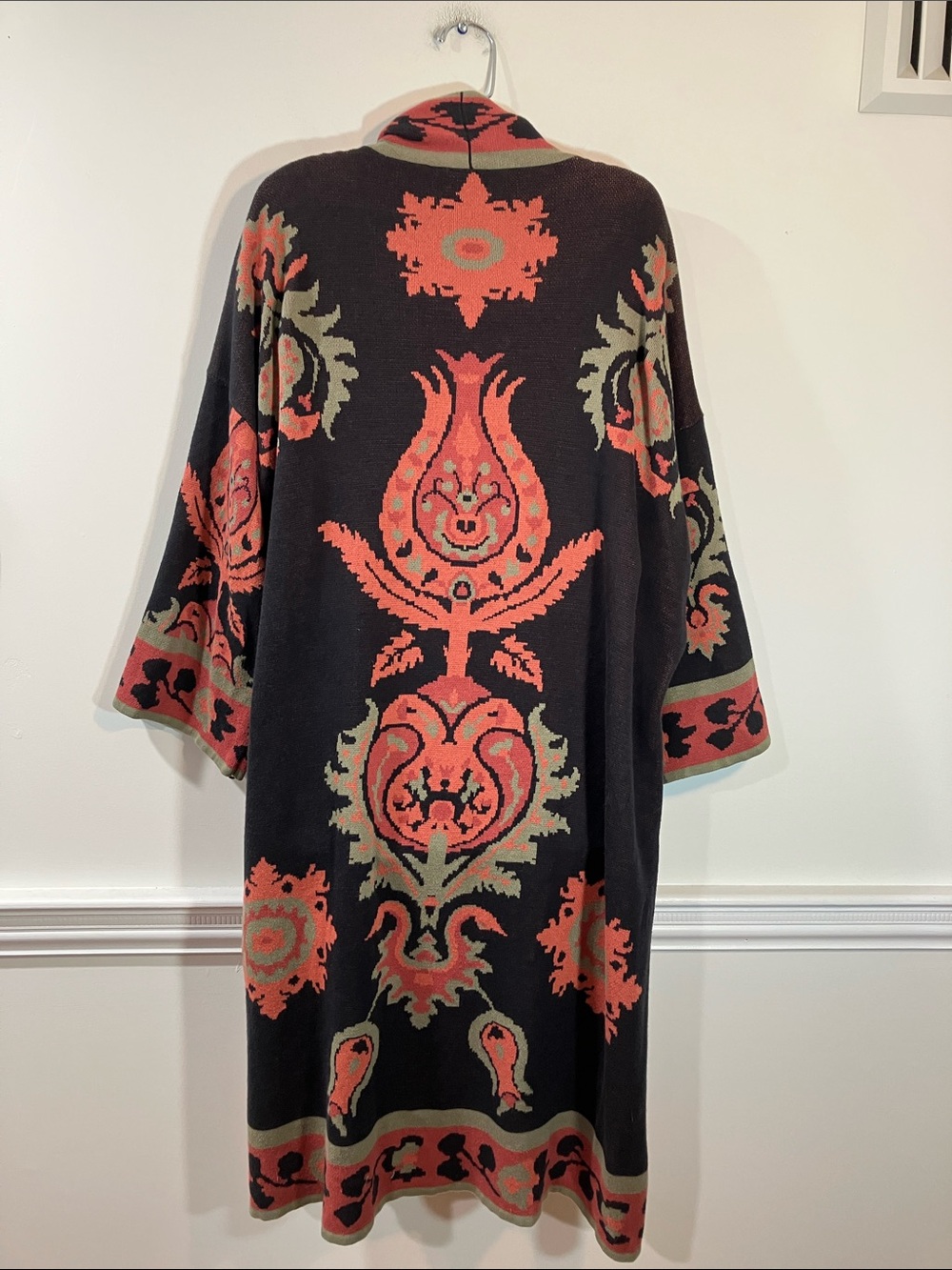 Soft Surroundings black print sweatercoat. 3X - Picture 4 of 7